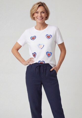 T-shirt usha BLUE LABEL en blanc : devant