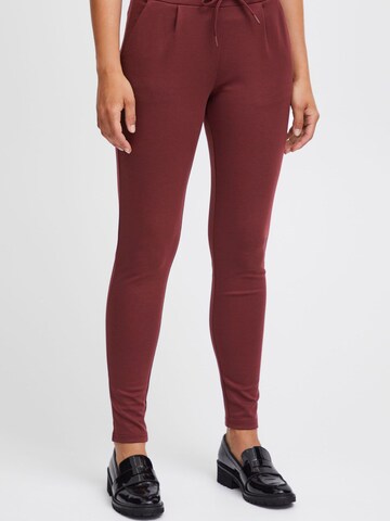 ICHI Slimfit Broek 'KATE' in Rood: voorkant