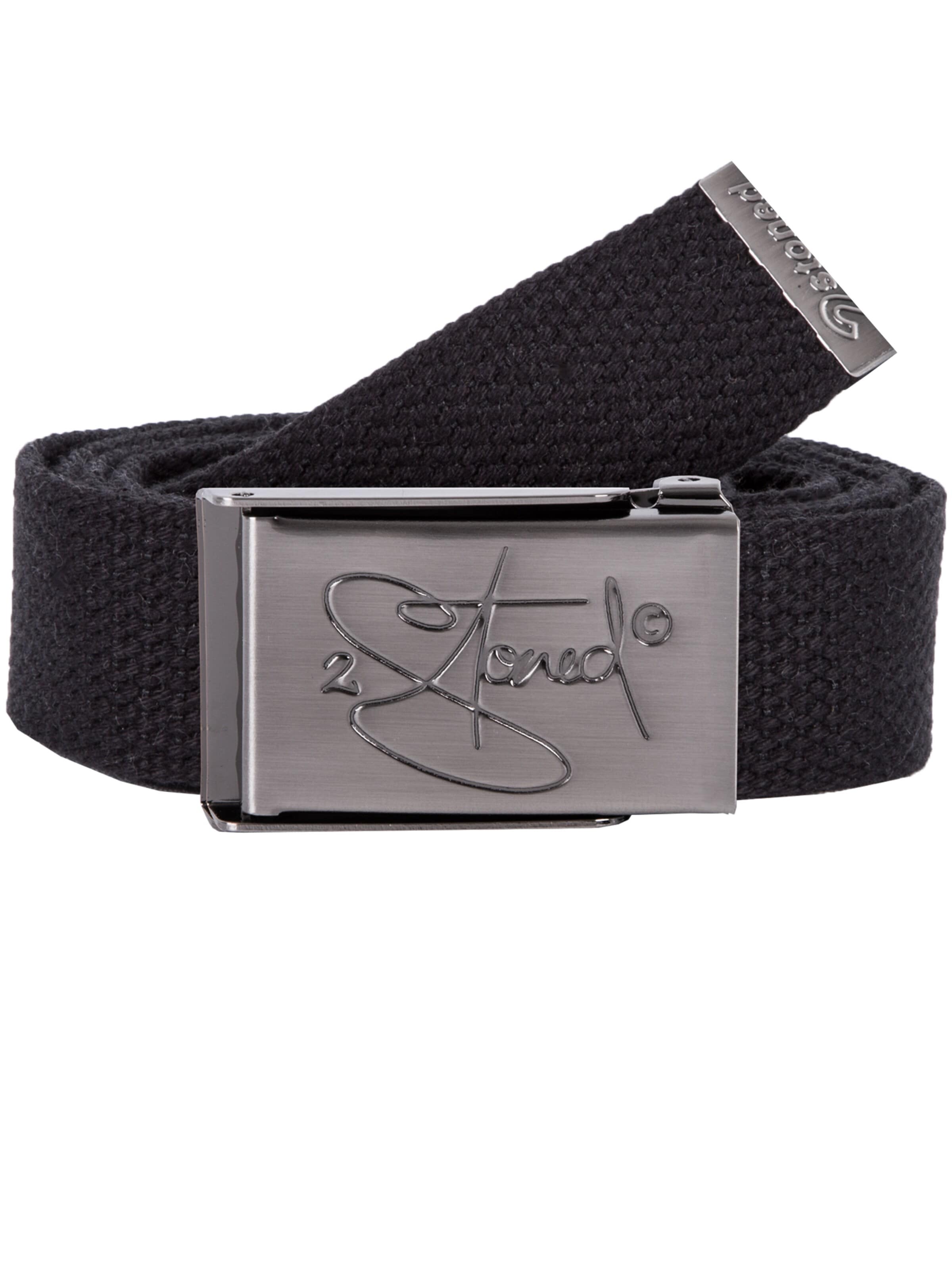 2Stoned Belt 'Small Matt' in Black: front