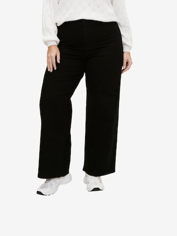 Zizzi Wide Leg Jeans i sort