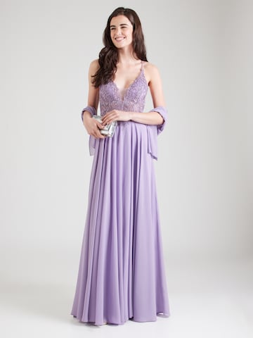 Robe de soirée mascara en violet