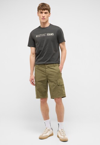 MUSTANG Wide leg Cargo Pants 'Harry Papertouch' in Green