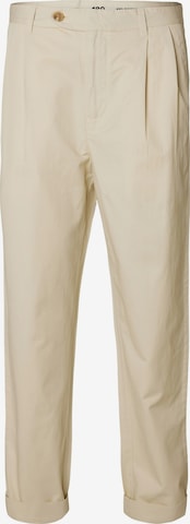 SELECTED HOMME - Loosefit Pantalón plisado 'ADAM' en beige: frente