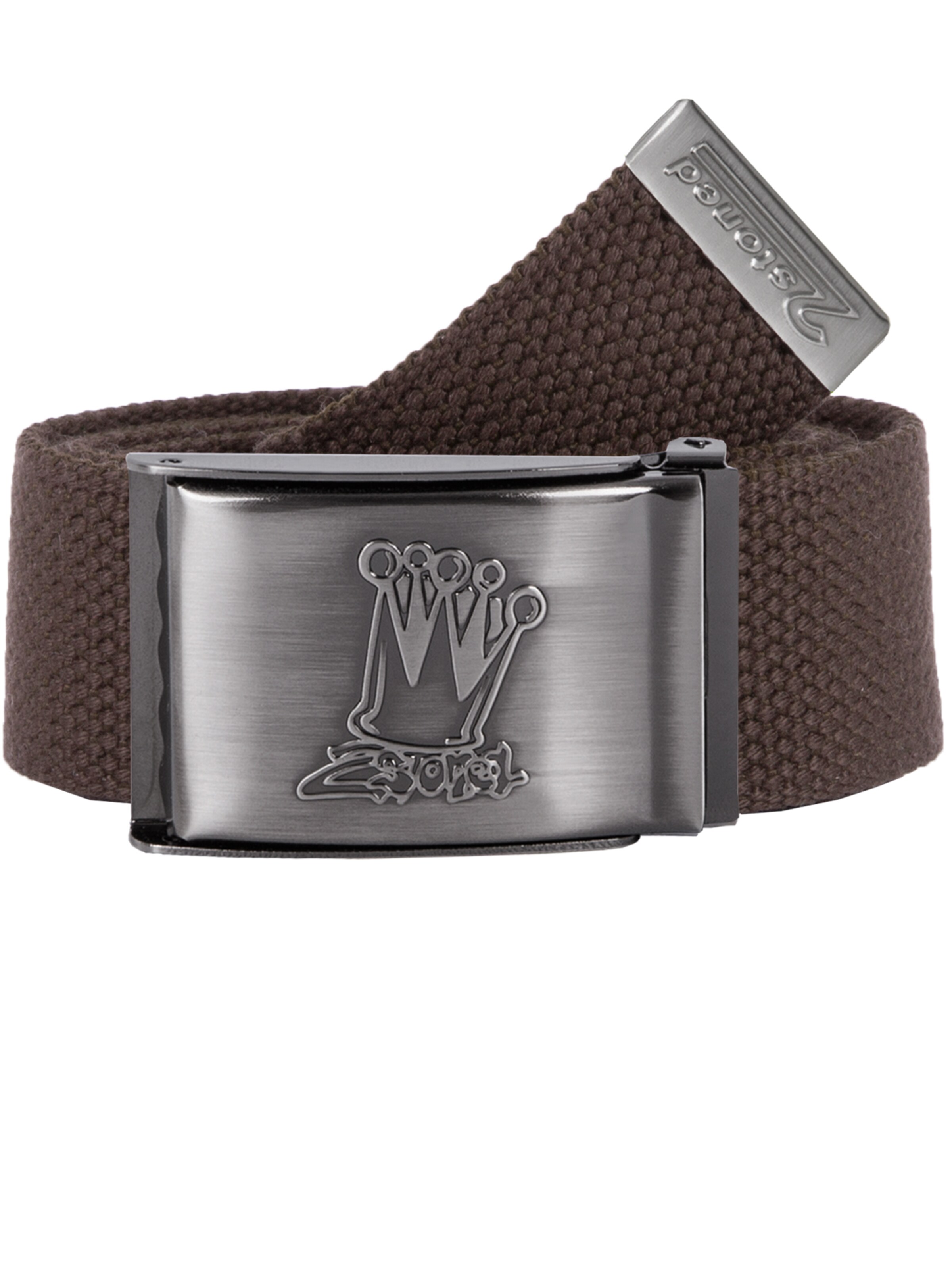 2Stoned Belt 'Classic Crown Matt' in Brown: front
