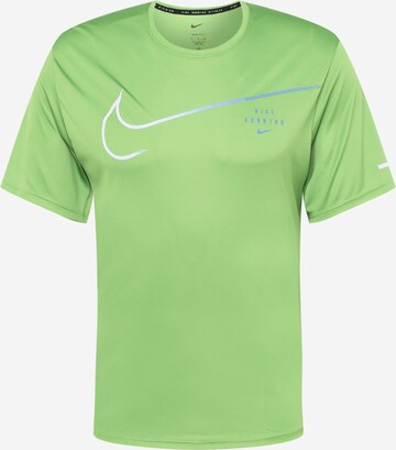 T-Shirt fonctionnel 'Miler' NIKE en vert : devant