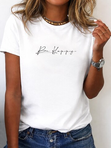 RMK Shirt 'Be Happy'‌‌ in Weiß: Vorderseite