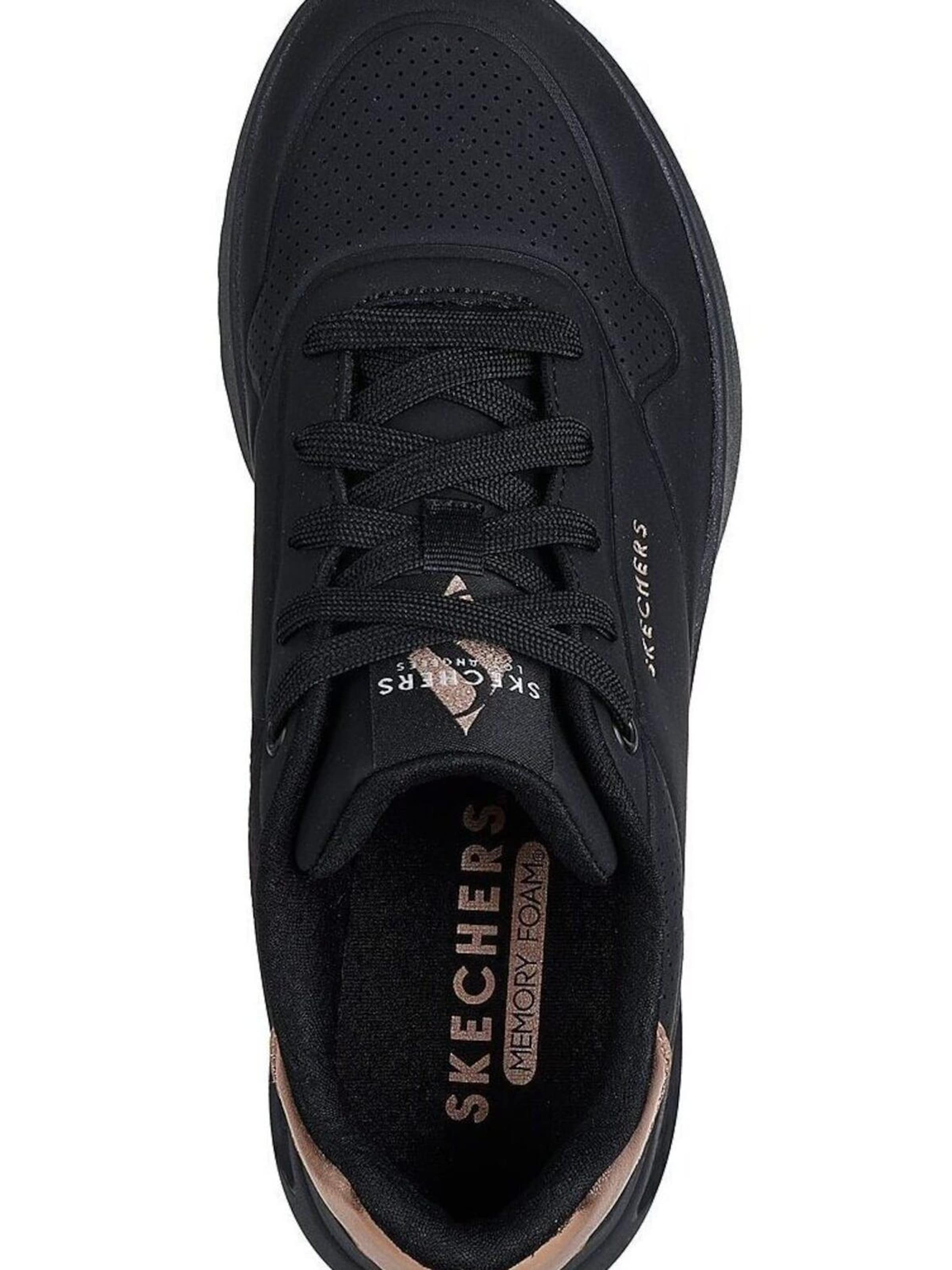 SKECHERS Sportschoen 'Uno Lite - Shimmer Along' in Zwart