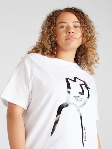 River Island Plus - Camiseta en blanco