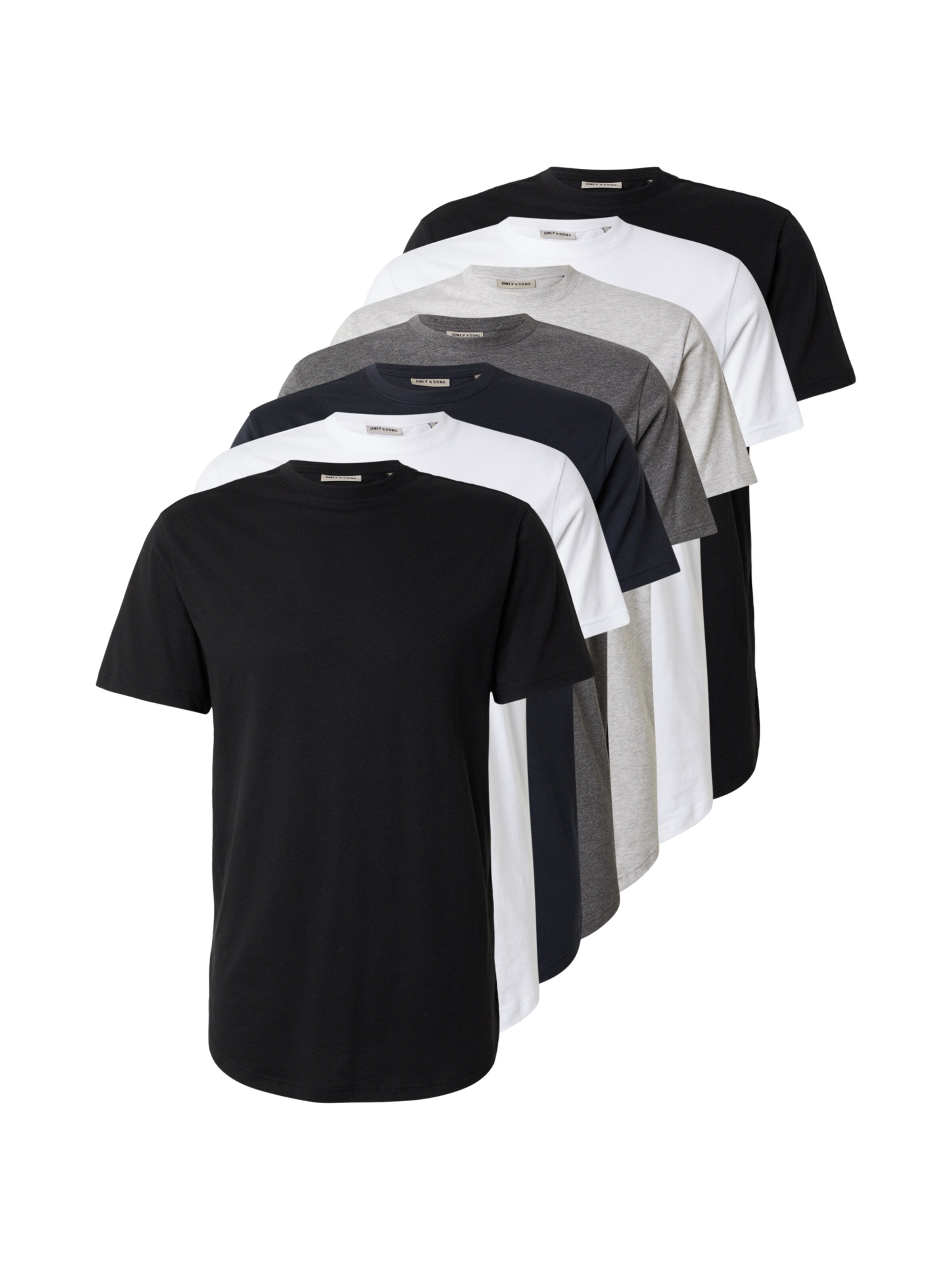 Only & Sons T-Shirt 'ONSJEFF' in navy / grau / graumeliert / schwarz / weiß, Produktansicht