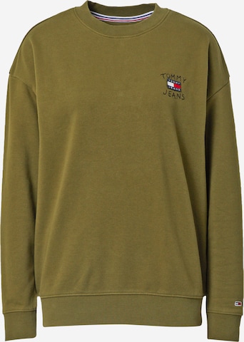 Sweat-shirt Tommy Jeans en vert : devant