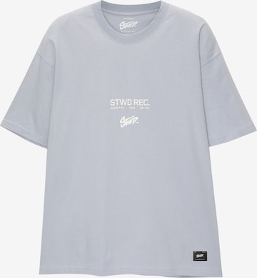 Pull&Bear T-Shirt 'STWD RECORDS' in Blau: predná strana