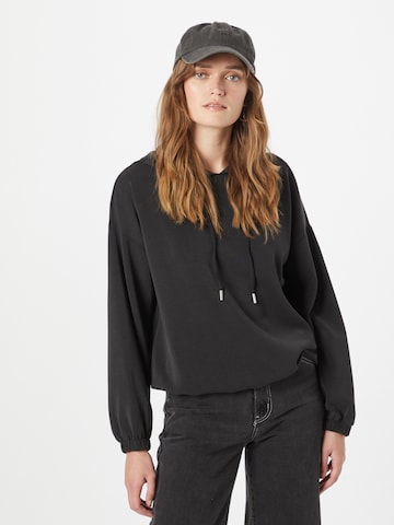 Herrlicher Sweatshirt 'Linnett Scuba' in Schwarz: predná strana