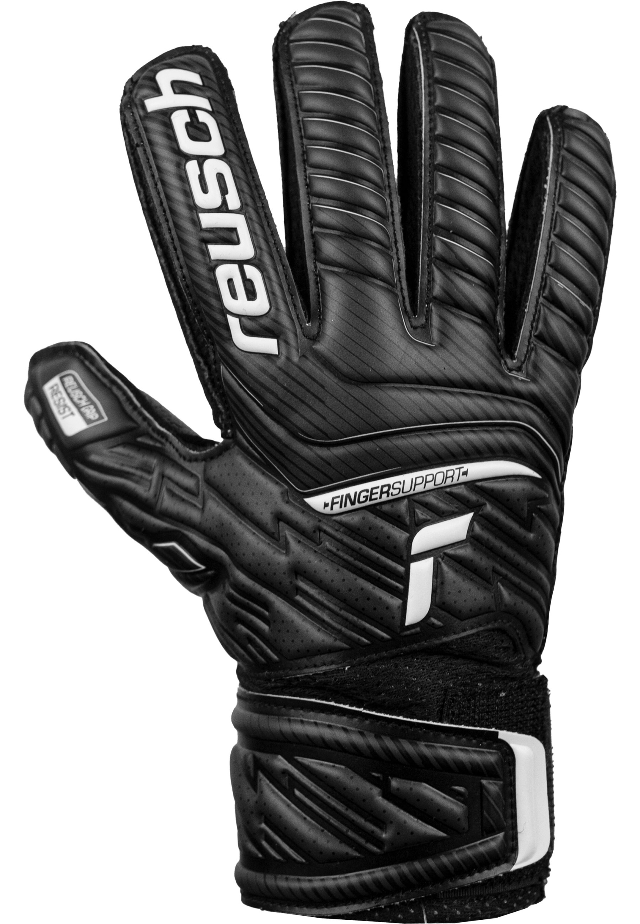 REUSCH Torwarthandschuhe 'Attrakt Resist Finger Support Junior' in Schwarz
