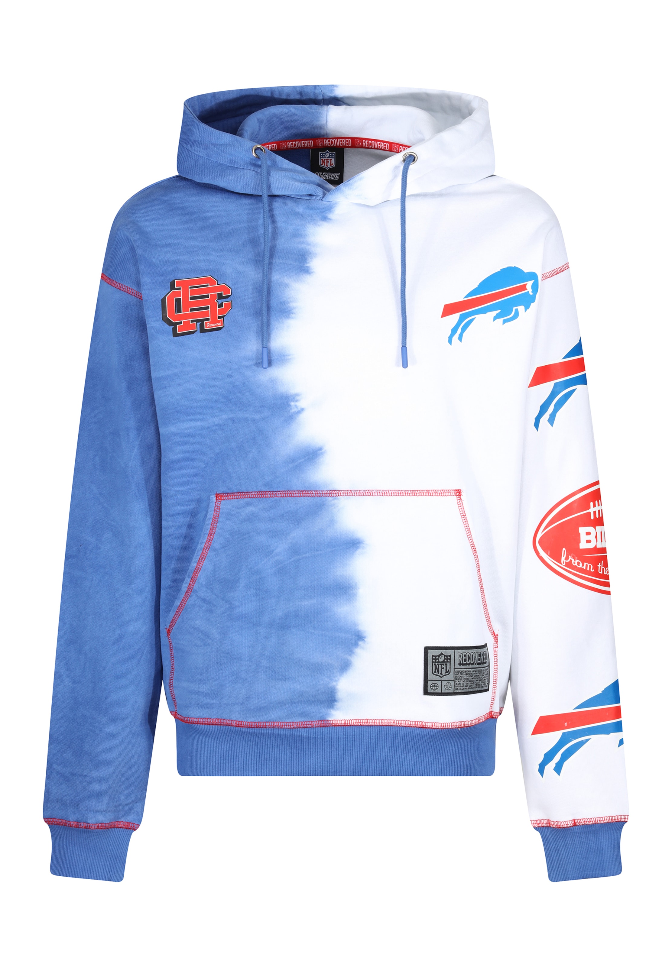 Recovered Sweatshirt 'NFL Bills Ink Dye Effect On' in Blauw: voorkant