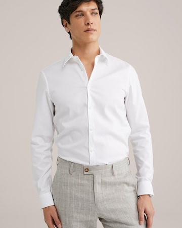 van Gils - Ajuste estrecho Camisa de negocios en blanco: frente