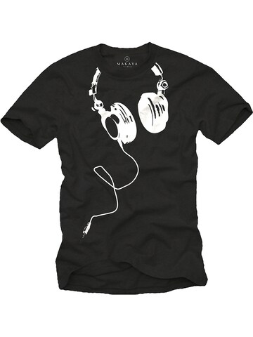 MAKAYA Shirt 'Kopfhörer' in Black: front