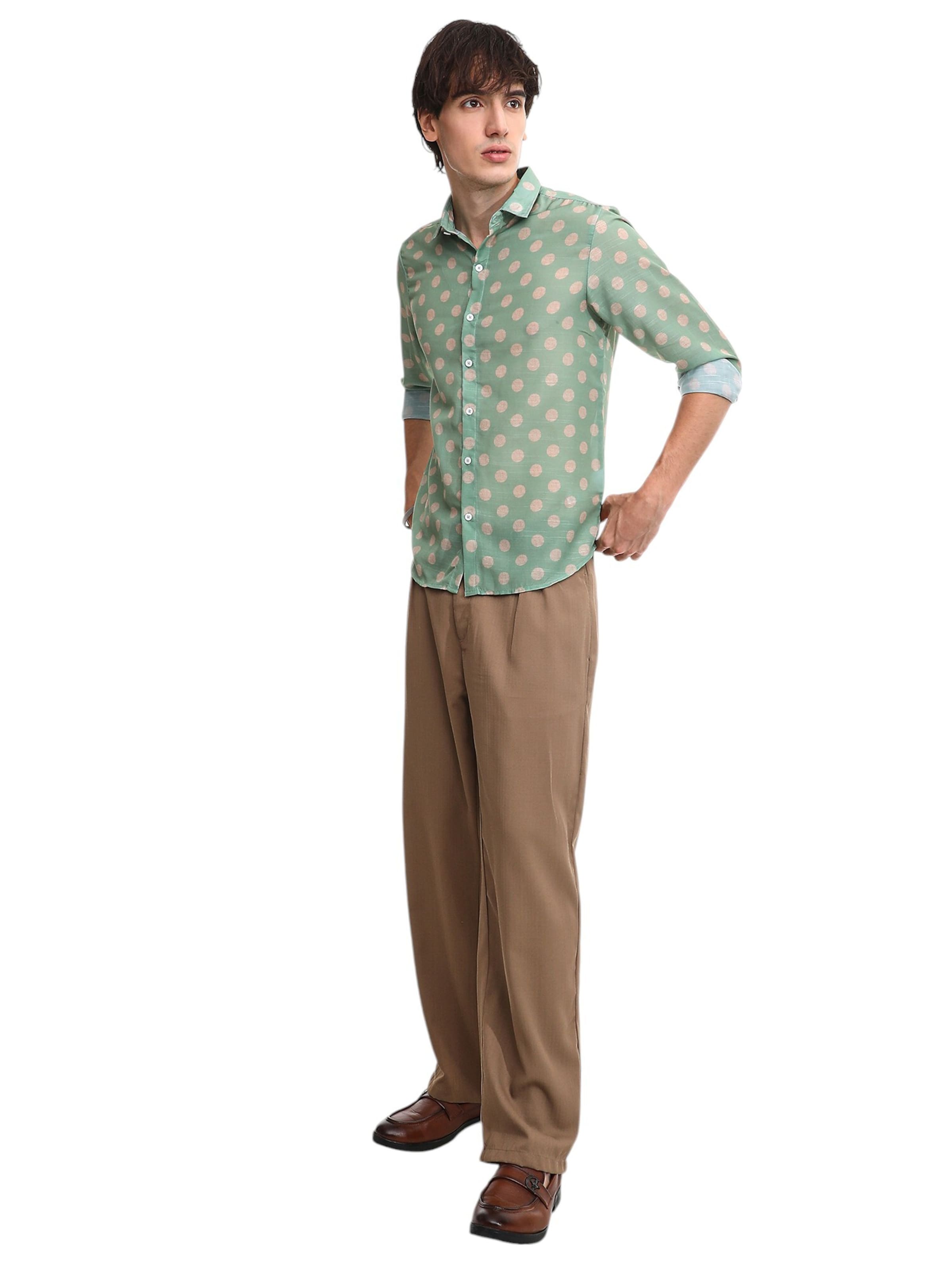 Campus Sutra Средняя посадка Рубашка 'Thomasine' в Зеленый