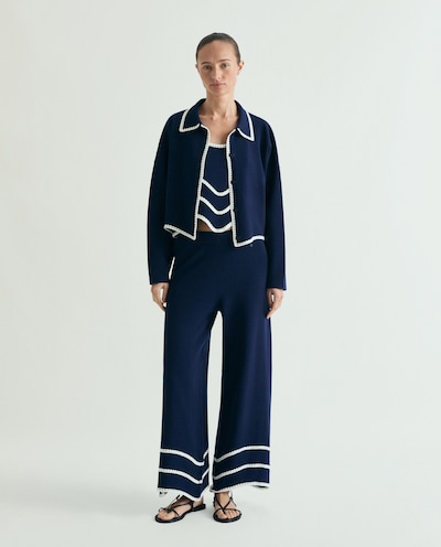 Scalpers Wavy Tape Cardigan ' ' in S in navy, Produktansicht
