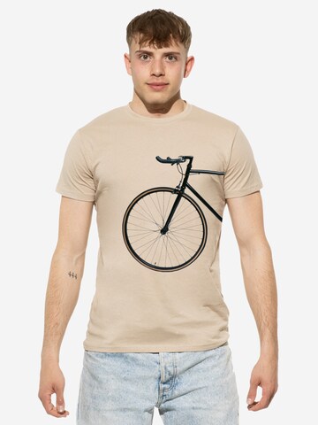 Cotton Prime Shirt 'Bike Lover' in Beige: voorkant