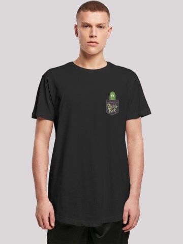 F4NT4STIC Shirt 'Rick And Morty Pickle Rick' in Zwart: voorkant