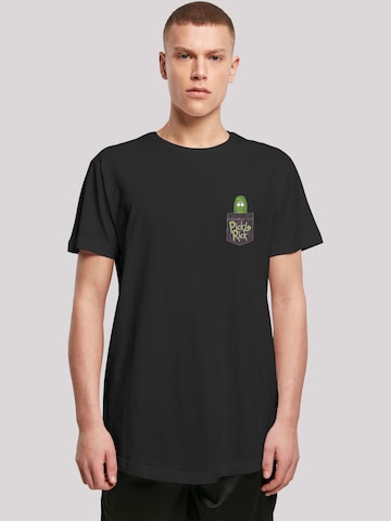 T-Shirt 'Rick And Morty Pickle Rick' F4NT4STIC en noir : devant