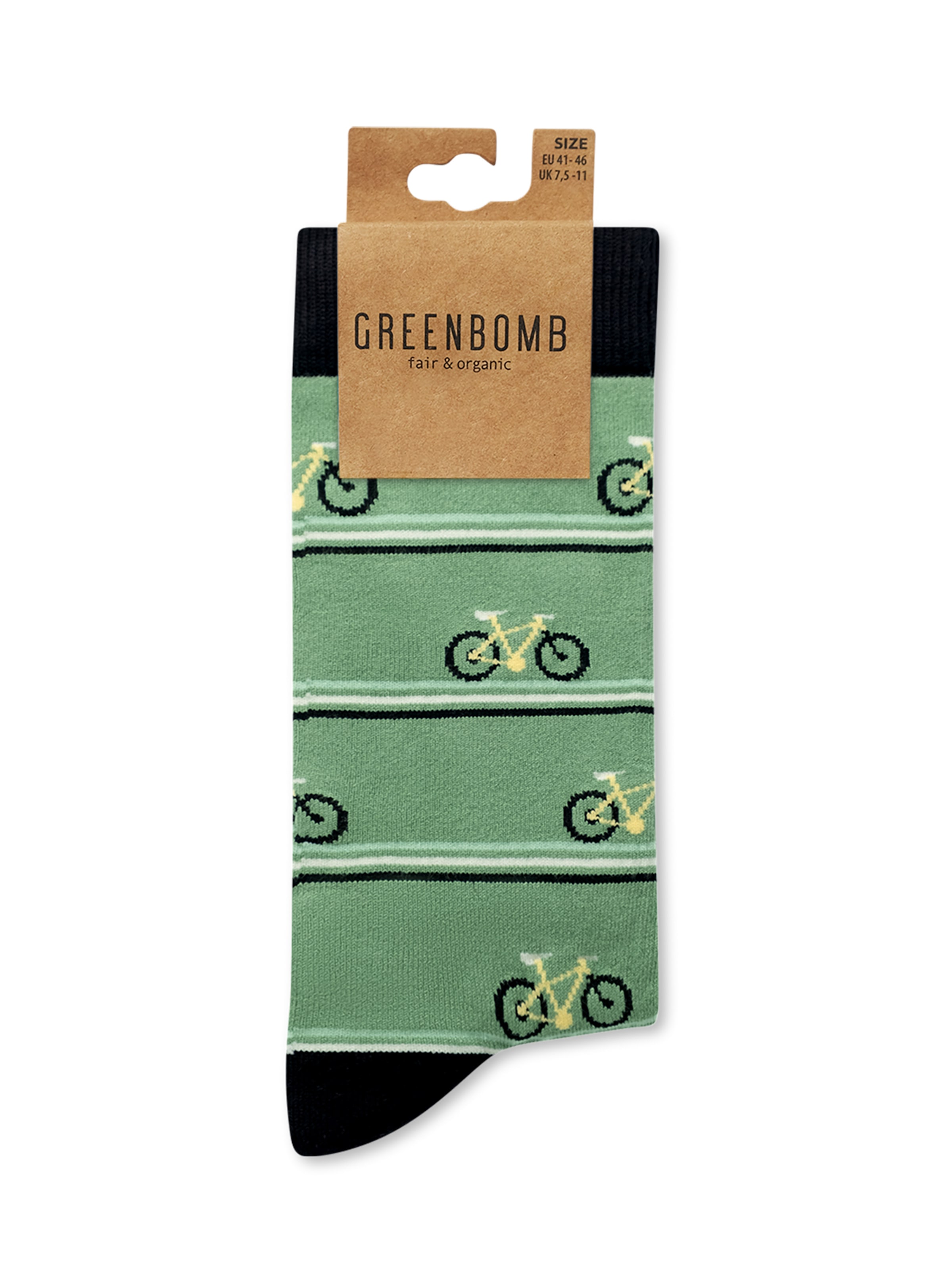 Calzino 'Bike Triple Stripes' di GREENBOMB in verde