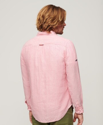 Superdry Regular fit Button Up Shirt in Pink