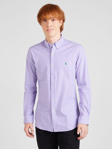 Coupe slim Chemise Polo Ralph Lauren en violet : devant