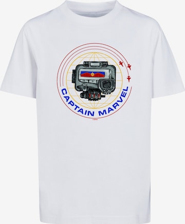 ABSOLUTE CULT Shirt 'Captain Marvel - Pager' in Wit: voorkant
