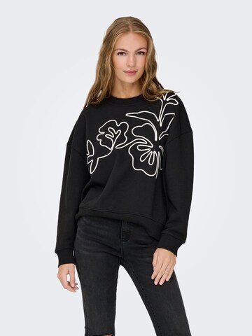 Jaqueline de Yong Sweatshirt 'Canoa' in Zwart: voorkant