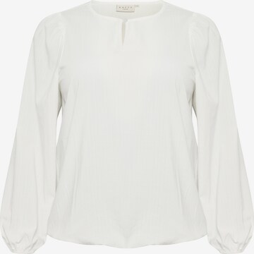 KAFFE CURVE Blouse in Wit: voorkant