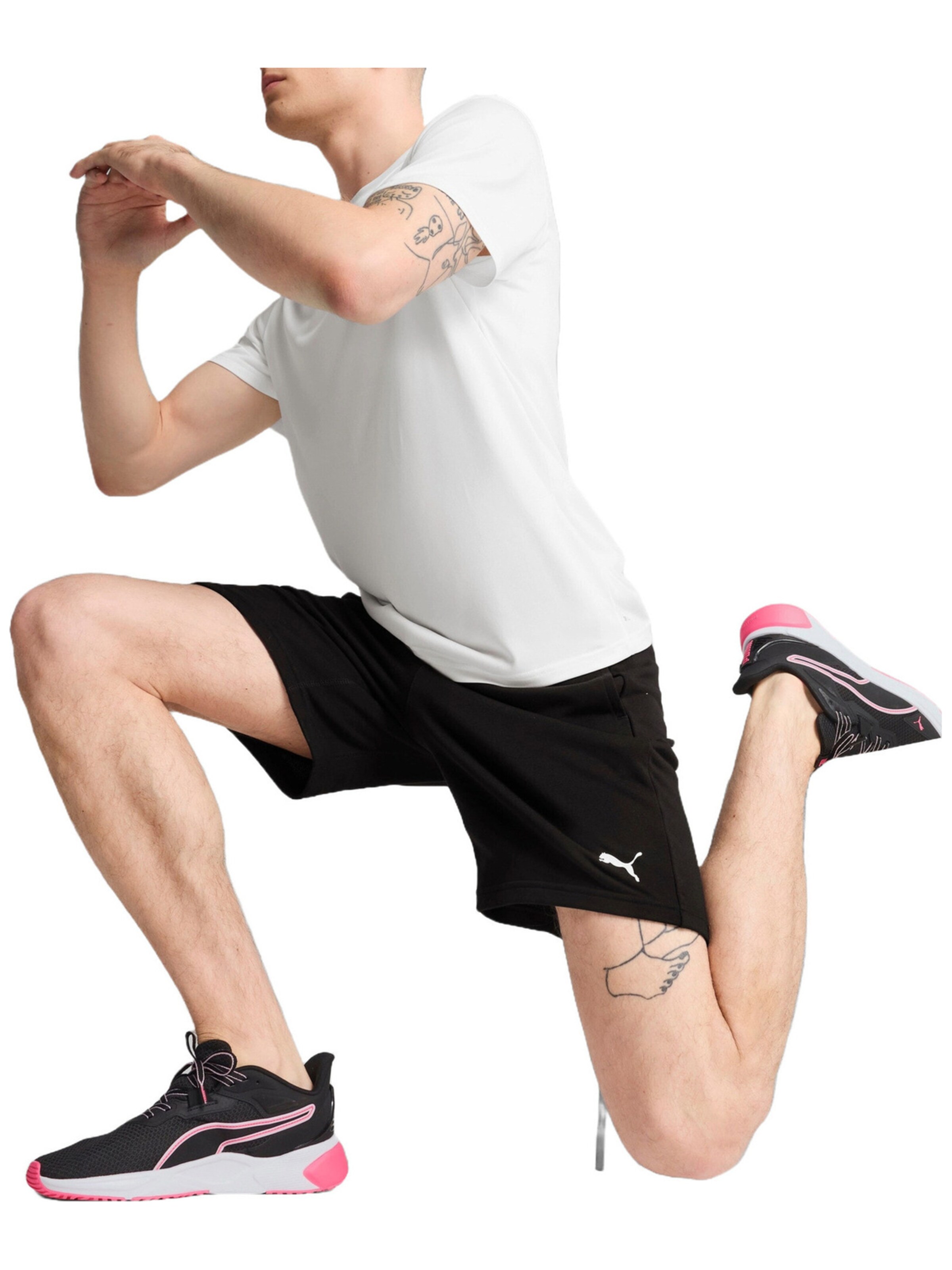 PUMA - regular Pantalón deportivo 'Puma M Tad Essentials 8 Knit Short' en negro