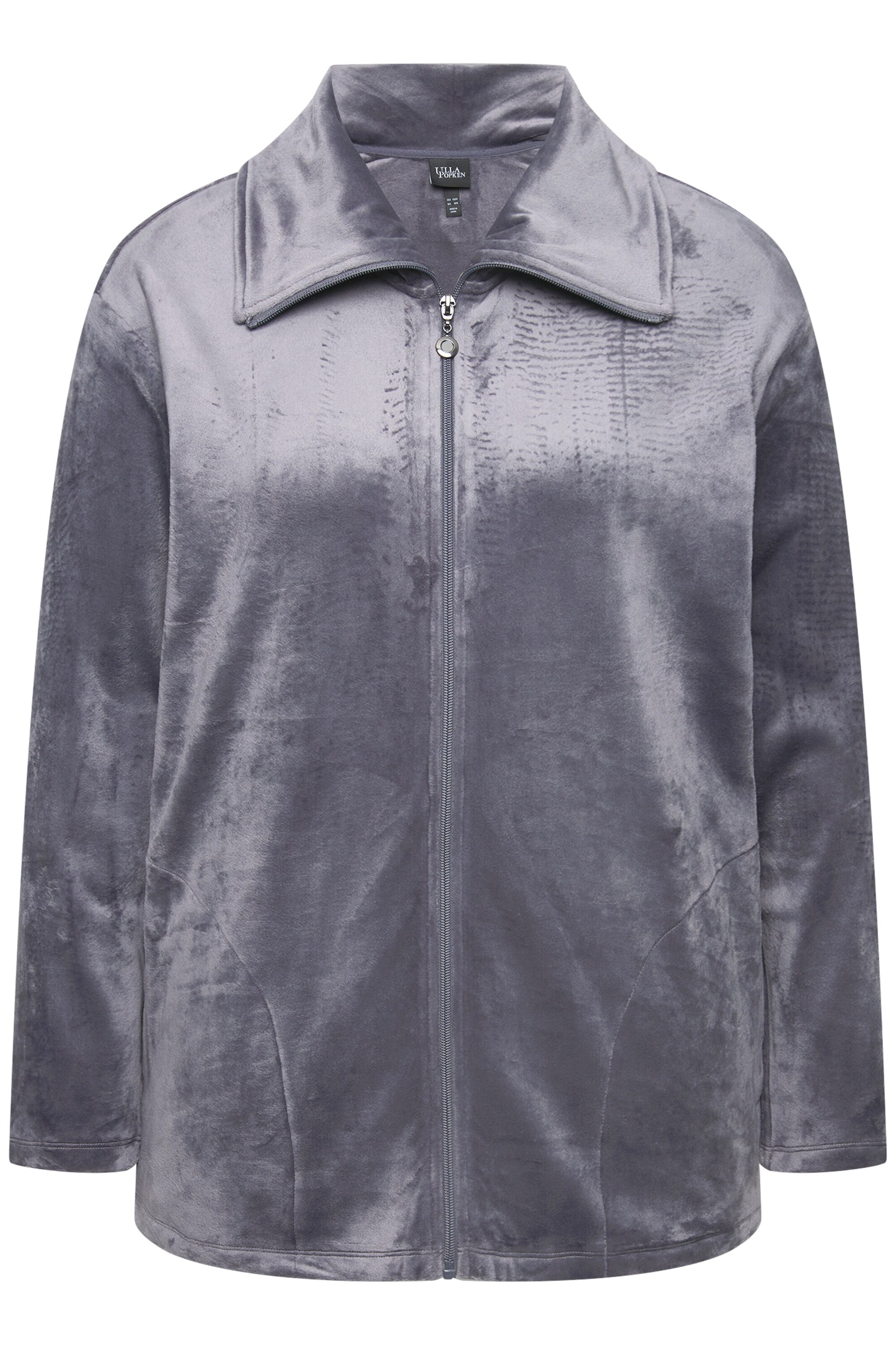 Ulla Popken Sweatjacke in Grau: Vorderseite