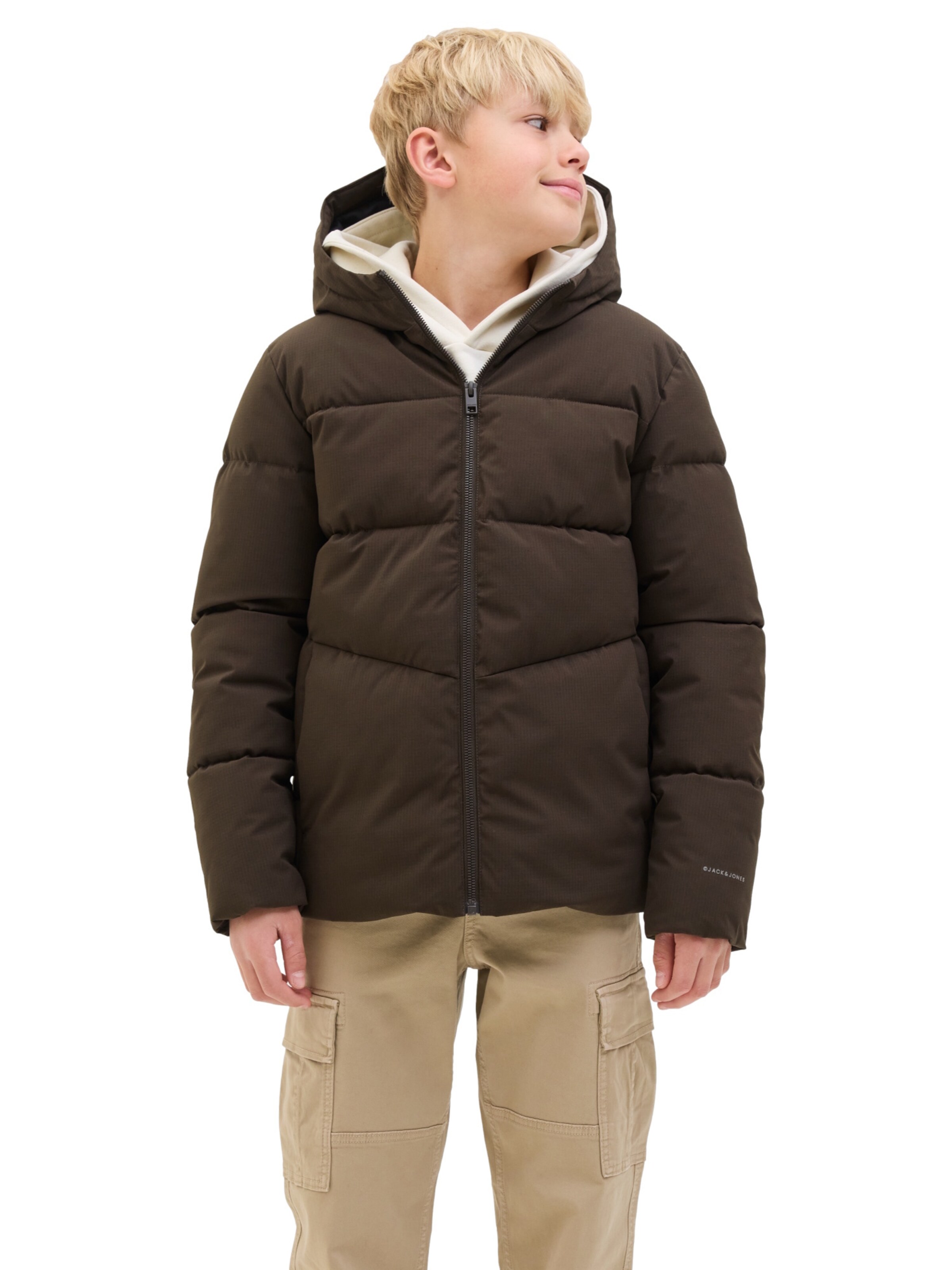 Veste d’hiver 'Global' Jack & Jones Junior en marron : devant