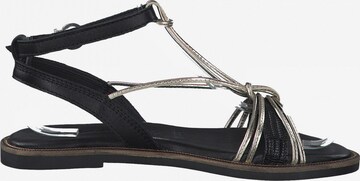 TAMARIS Strap Sandals 'Flat' in Black