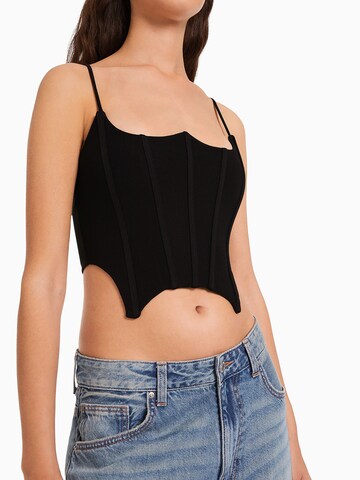 Bershka Top w kolorze czarny