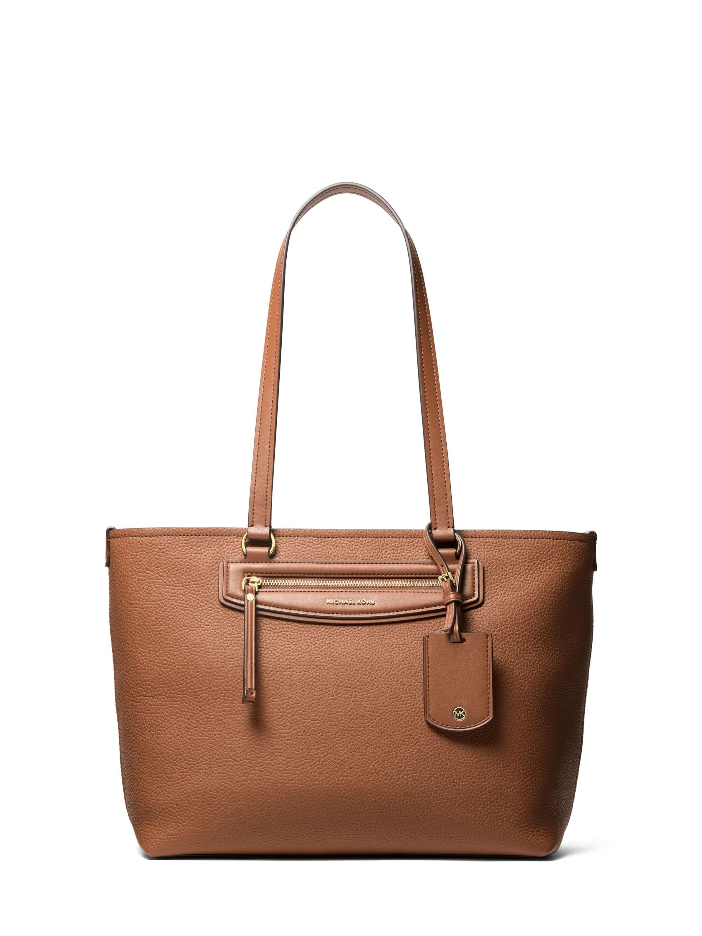 MICHAEL Michael Kors Shopper 'Michael Kors Cabas Cuir Jet Set Travel 30S6GTVT2L Marron' in Bruin: voorkant
