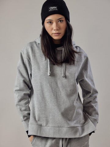Felpa 'Felpa Felpata con Cappuccio e Spacchi Laterali' di OWN Off With Nature in grigio: frontale