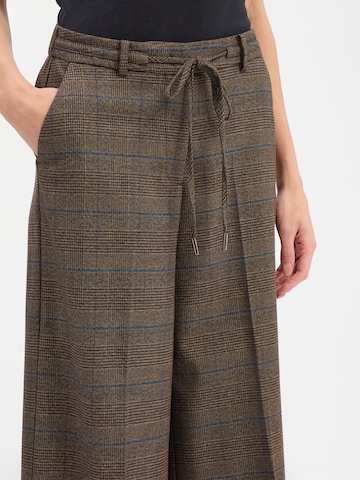 Wide Leg Pantalon à plis MORE & MORE en marron