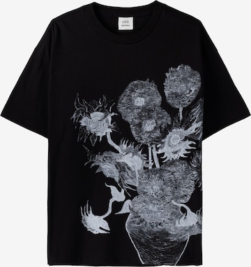 T-Shirt Bershka en noir : devant