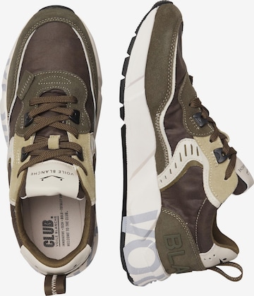 Baskets basses 'CLUB01.' Voile blanche en vert : devant