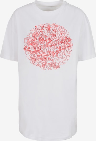 F4NT4STIC T-shirt 'Star Wars Christmas Death Star' en rouge pastel / blanc, Vue avec produit