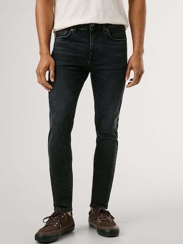 Coupe slim Jean 'Finsbury' Pepe Jeans en noir : devant