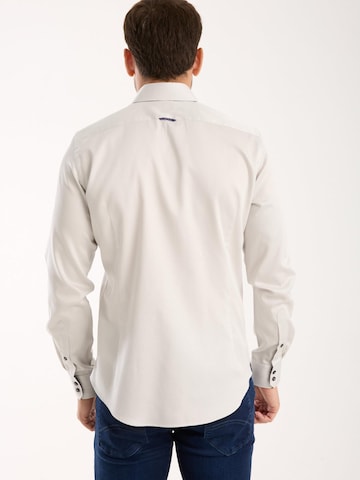 Coupe slim Chemise business 'Roma Iconic Satin Man Shirt Green' 7Camicie en gris