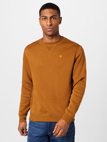 G-Star RAW Sweatshirt 'Premium core' in Brown: front