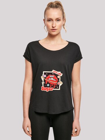 T-shirt 'Lips Like Sugar Valentinstag' F4NT4STIC en noir : devant