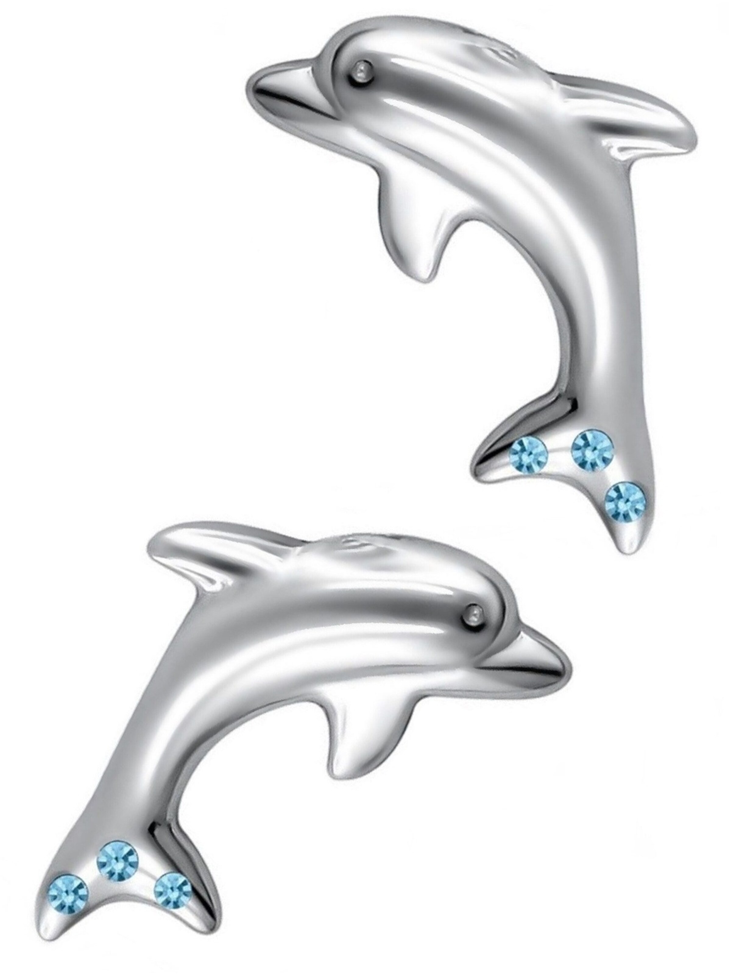 Goldene Hufeisen Earrings 'Delfin' in Silver: front