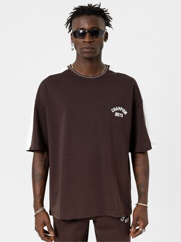 VAMOS CLO Loose fit Trousers 'Hibiscus' in Brown