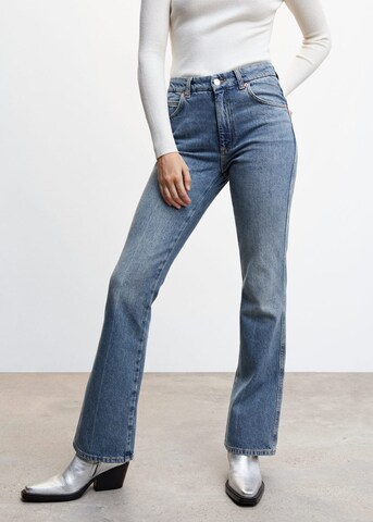 MANGO Flared Cargo Jeans in Blue: front