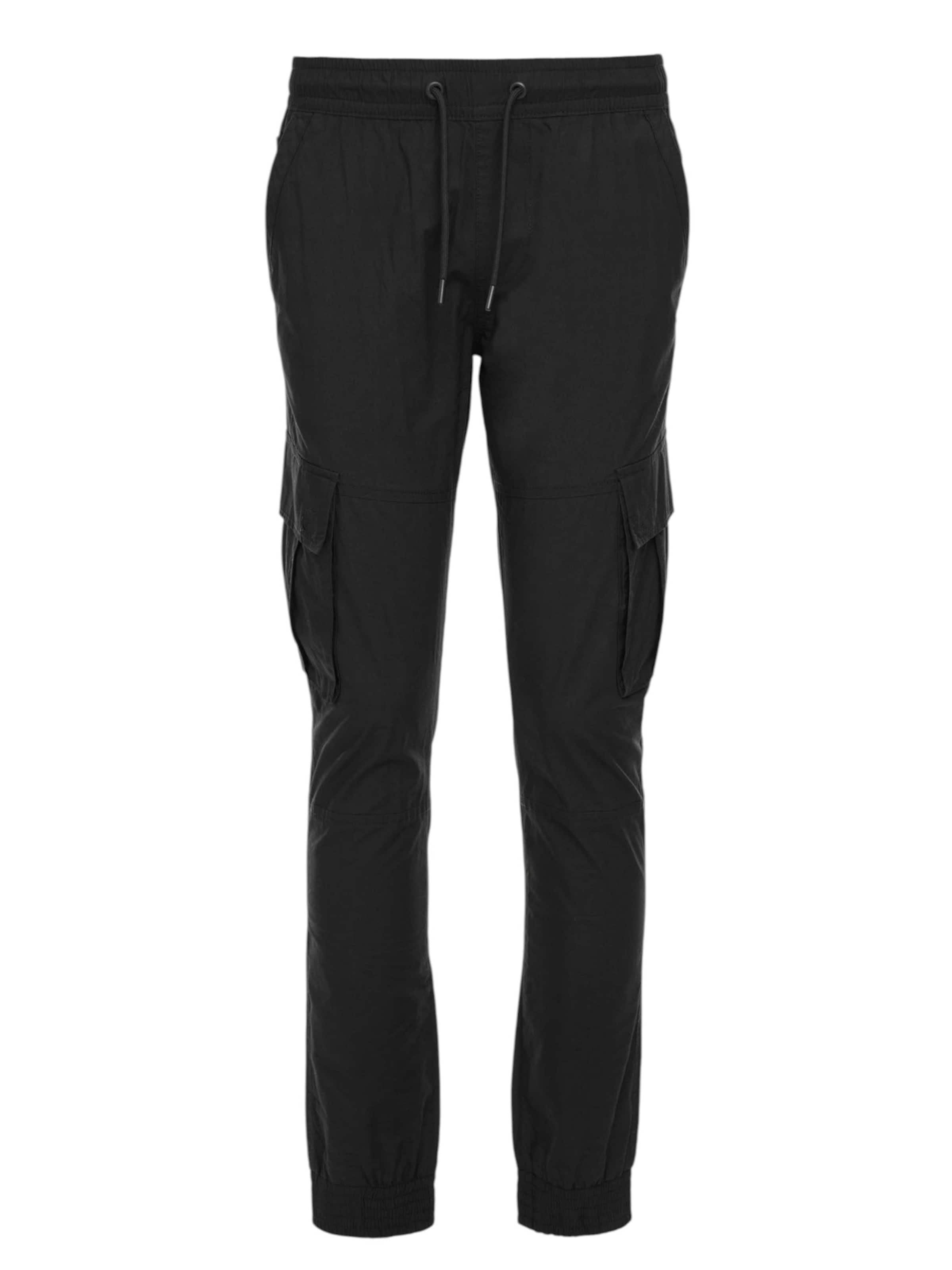 Threadbare lange Cargohose 'Prince' in Schwarz: Vorderseite